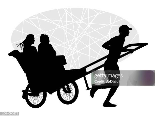 rickshaw redemption - rickshaw stock illustrations