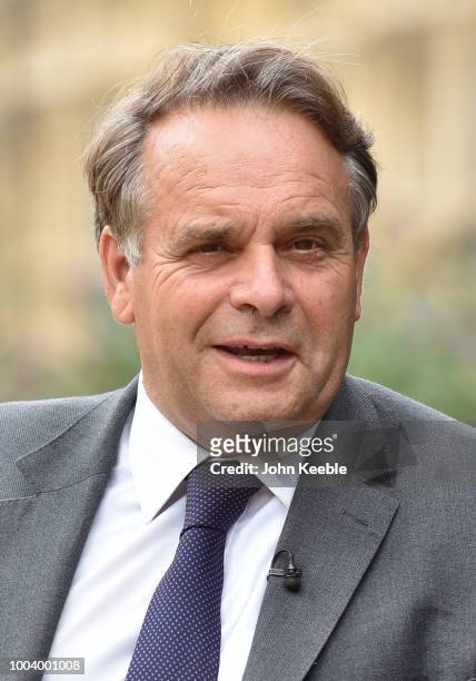 Neil Parish, Conservative Party politician for Tiverton and Honiton outside the Houses of Parliament in Westminter on July 19, 2018 in London,...