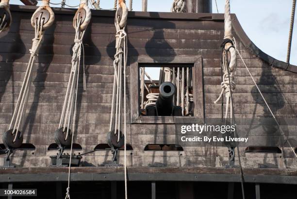andalucian galleon cannon - artillery stock pictures, royalty-free photos & images