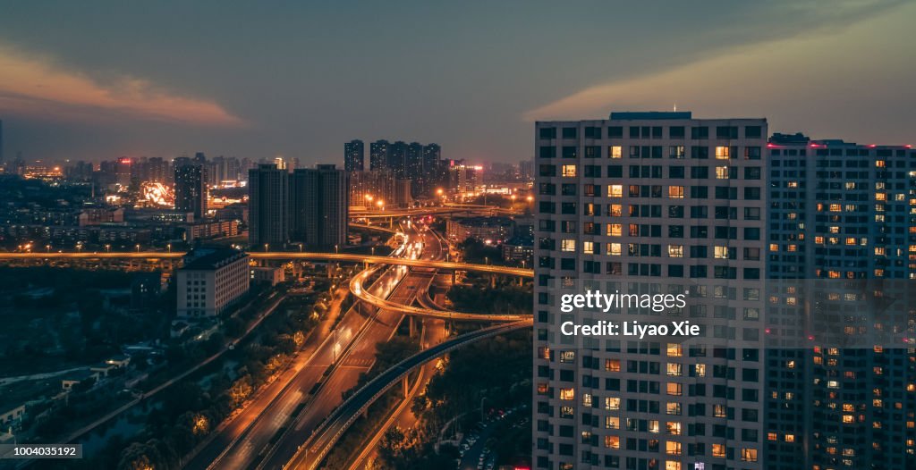 Beijing Highway aerial view