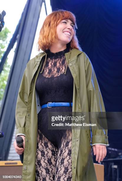 Hannah Hooper of Grouplove performs onstage during OZY Fest 2018 at Rumsey Playfield, Central Park on July 22, 2018 in New York City.