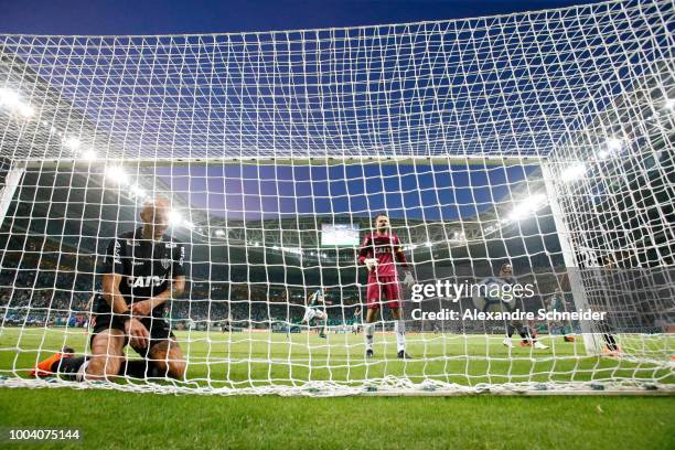 Players of Atletico MG react after Palmeiras thirth goal during the match between Palmeiras and Atletico MG for the Brasileirao Series A 2018 at...