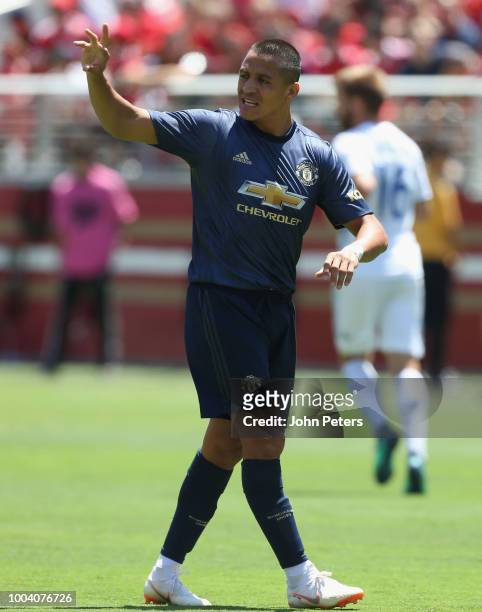 Alexis Sanchez of Manchester United in action during the pre-season friendly match between Manchester United and San Jose Earthquakes at Levi's...