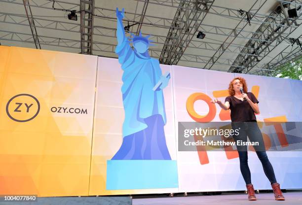 Michelle Wolf speaks onstage during OZY Fest 2018 at Rumsey Playfield, Central Park on July 22, 2018 in New York City.