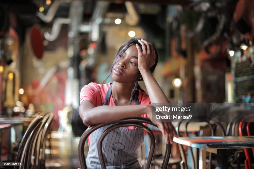 Tired bartender