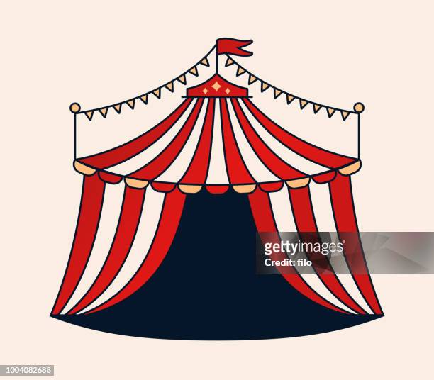 circus tent - zirkuszelt stock-grafiken, -clipart, -cartoons und -symbole