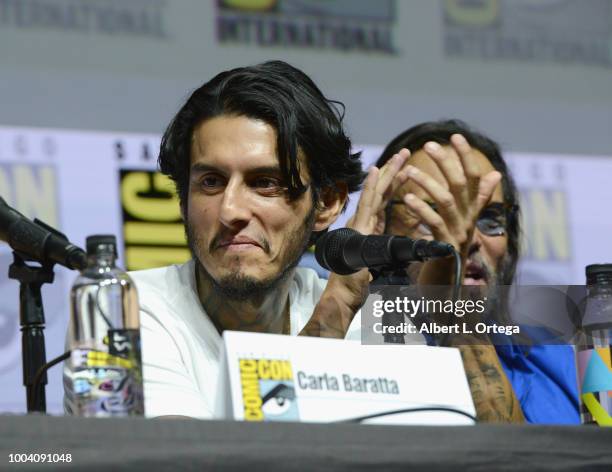 Richard Cabral speaks onstage at the "Mayans M.C." discussion and Q&A during Comic-Con International 2018 at San Diego Convention Center on July 22,...