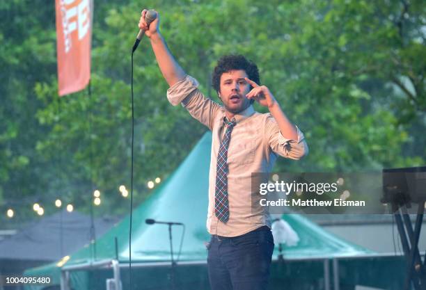 Michael Angelakos of Passion Pit performs onstage during OZY Fest 2018 at Rumsey Playfield, Central Park on July 22, 2018 in New York City.