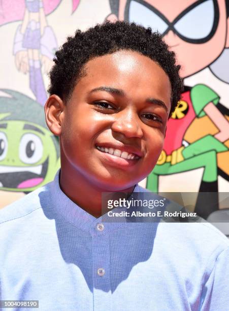 Isaac Ryan Brown attends the premiere of Warner Bros. Animation's "Teen Titans Go! To The Movies" at TCL Chinese Theatre IMAX on July 22, 2018 in...