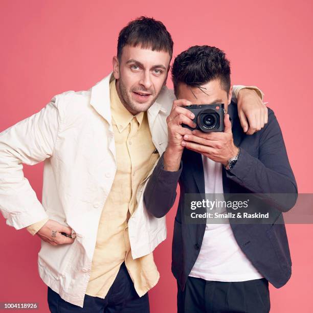 Joe Gilgun and Dominic Cooper from AMC's 'Preacher' pose for a portrait at the Getty Images Portrait Studio powered by Pizza Hut at San Diego 2018...