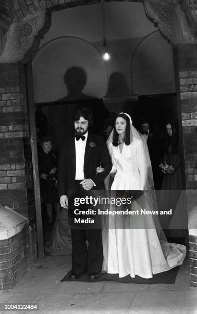 President Of Ireland Cearbhall O'Dalaigh at the wedding of Mr James Ryan and Kathryn Danaher at University Church, Dublin, .