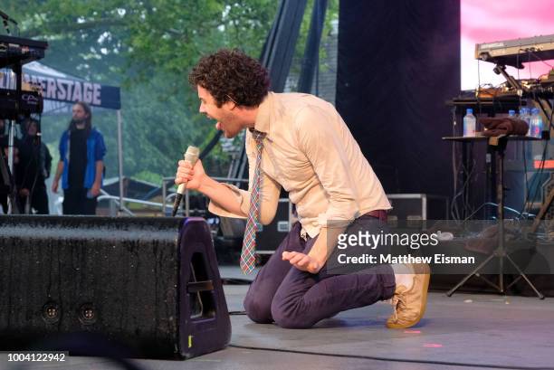 Michael Angelakos of Passion Pit performs onstage during OZY Fest 2018 at Rumsey Playfield, Central Park on July 22, 2018 in New York City.