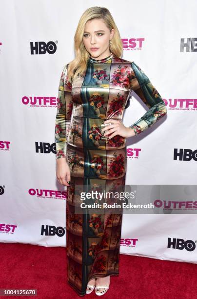 Actress Chloe Grace Moretz attends the 2018 Outfest Los Angeles LGBT Film Festival closing night gala of "The Miseducation of Cameron Post" at The...