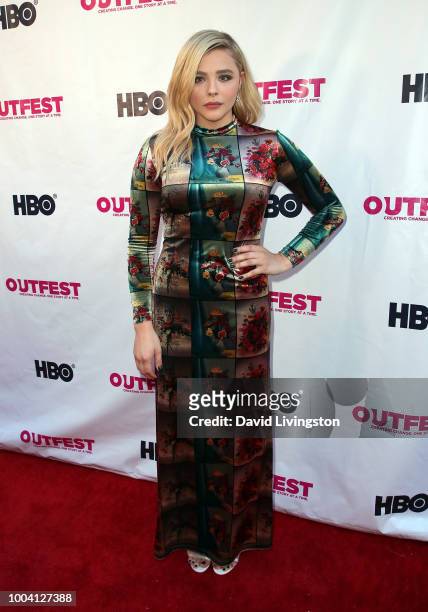 Actress Chloe Grace Moretz attends the 2018 Outfest Los Angeles LGBT Film Festival closing night gala screening of "The Miseducation of Cameron Post"...
