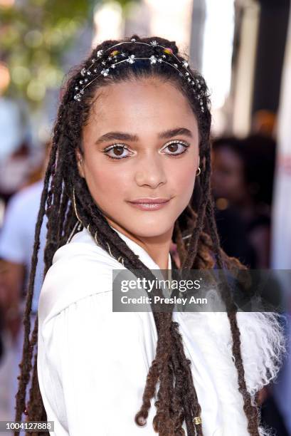 Sasha Lane attends 2018 Outfest Los Angeles LGBT Film Festival Closing Night Gala Of "The Miseducation Of Cameron Post" - Red Carpet at The Theatre...
