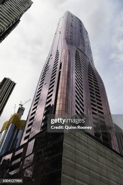 The exterior of EQ Tower on A'Beckett Street is seen on July 23, 2018 in Melbourne, Australia. 19 year old Laa Chol was killed after a fight broke...