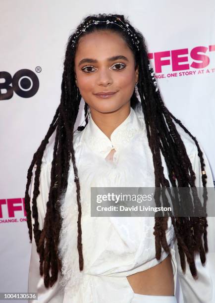 Actress Sasha Lane attends the 2018 Outfest Los Angeles LGBT Film Festival closing night gala screening of "The Miseducation of Cameron Post" at The...