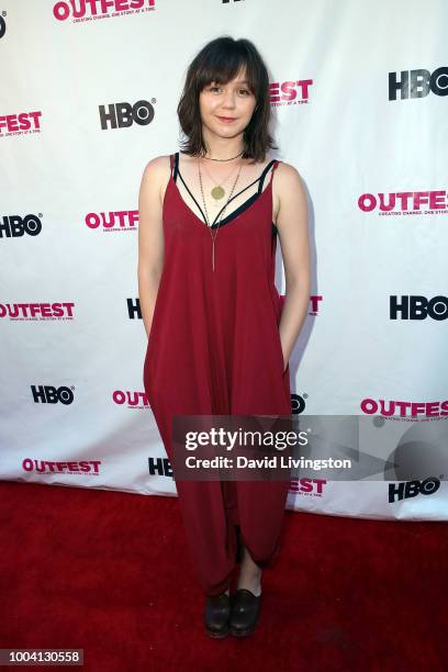 Actress Emily Skeggs attends the 2018 Outfest Los Angeles LGBT Film Festival closing night gala screening of "The Miseducation of Cameron Post" at...