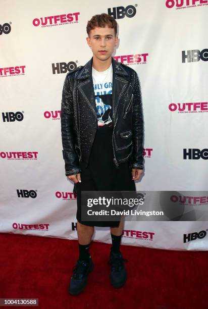 Actor Tommy Dorfman attends the 2018 Outfest Los Angeles LGBT Film Festival closing night gala screening of "The Miseducation of Cameron Post" at The...