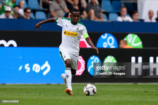 Ibrahima Traore of Borussia Moenchengladbach controls the ball during the H-Hotels Cup match between VfL Bochum and Borussia Moenchengladbach at...