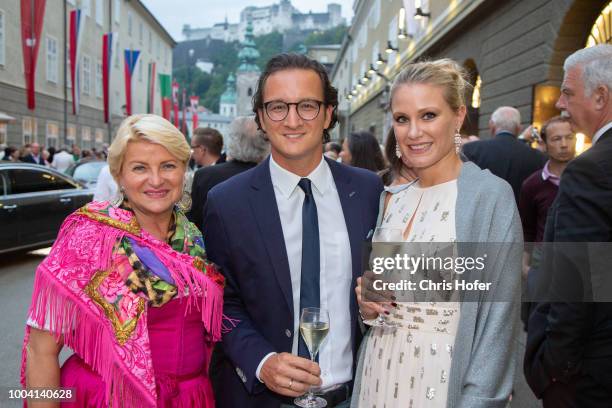 Marlies Muhr, Peter Zechner and his wife attends the premiere of 'Jedermann' during the Salzburg Festival 2018 at Salzburg Cathedral on July 22, 2018...