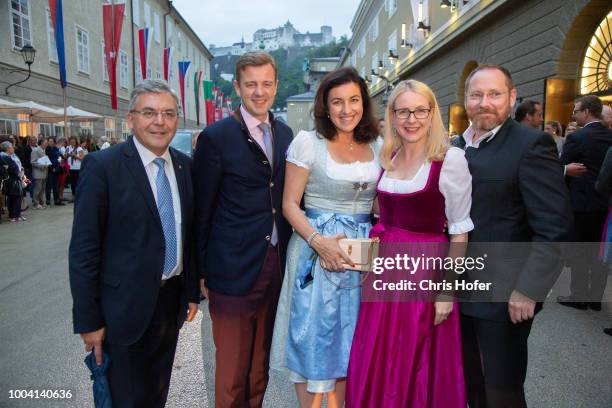 Josef Schwaiger, Oliver Baer, Federal Minister Dorothee Baer, and Federal Minister Margarete Schramboeck with partner attends the premiere of...