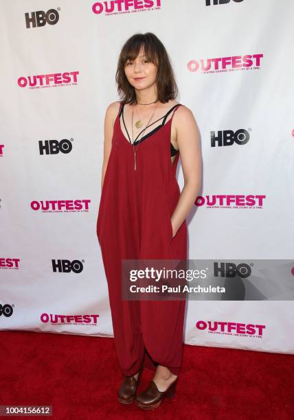 Actress Emily Skeggs attends the 2018 Outfest Los Angeles LGBT Film Festival closing night Gala of "The Miseducation Of Cameron Post" at The Theatre...