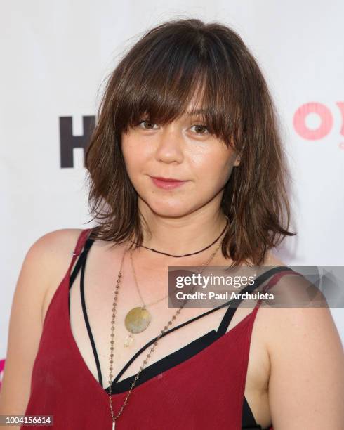 Actress Emily Skeggs attends the 2018 Outfest Los Angeles LGBT Film Festival closing night Gala of "The Miseducation Of Cameron Post" at The Theatre...