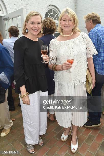 Terre Blair Hamlisch and Martha Stewart attend the East Hampton Summer Screening Of "The Wife" at Guild Hall on July 22, 2018 in East Hampton, New...