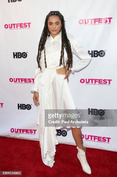 Actress Sasha Lane attends the 2018 Outfest Los Angeles LGBT Film Festival closing night Gala of "The Miseducation Of Cameron Post" at The Theatre at...