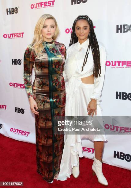 Actors Chloe Grace Moretz and Sasha Lane attend the 2018 Outfest Los Angeles LGBT Film Festival closing night Gala of "The Miseducation Of Cameron...