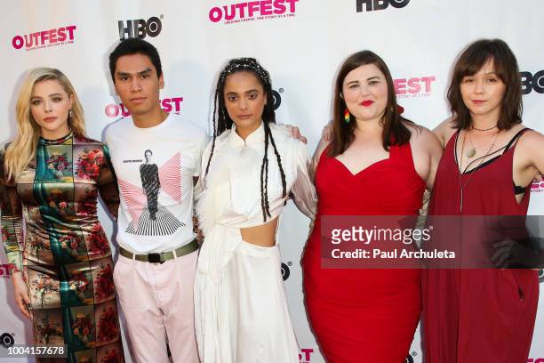Actors Chloe Grace Moretz, Forrest Goodluck, Sasha Lane, Melanie Ehrlich and Emily Skeggs attend the 2018 Outfest Los Angeles LGBT Film Festival...