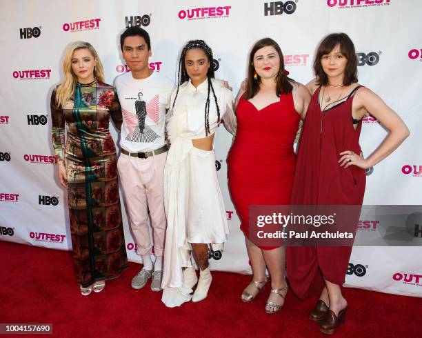 Actors Chloe Grace Moretz, Forrest Goodluck, Sasha Lane, Melanie Ehrlich and Emily Skeggs attend the 2018 Outfest Los Angeles LGBT Film Festival...