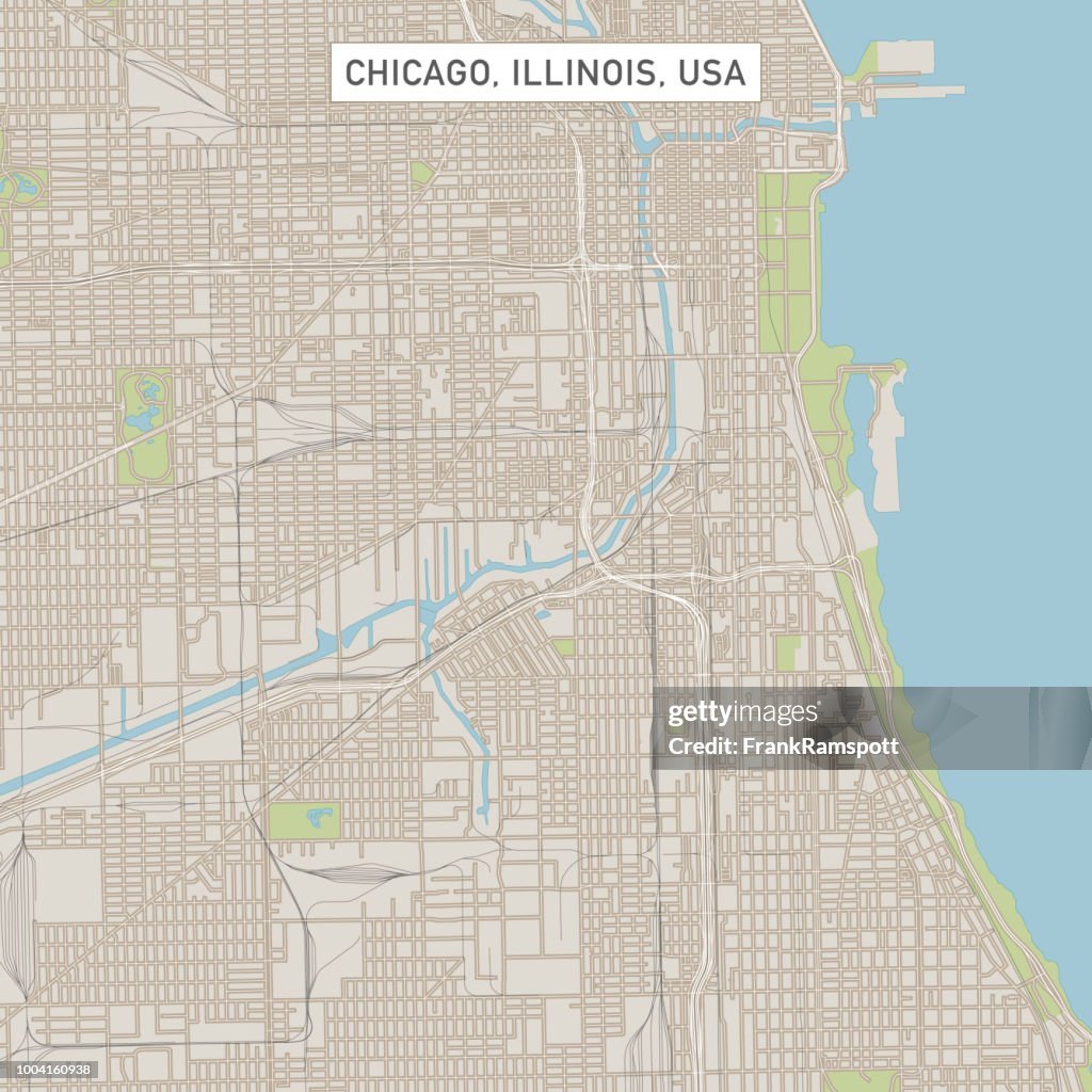 Mapa de rua da cidade de Chicago Illinois EUA