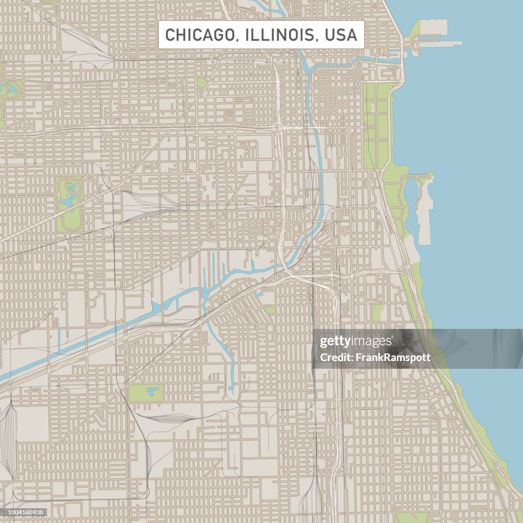 Chicago Illinois US City Street Map