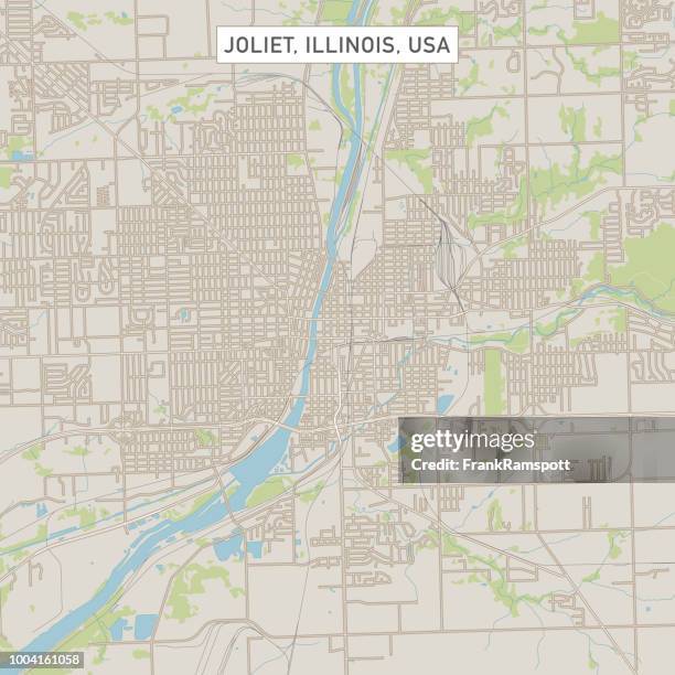 joliet illinois us city street map - joliet illinois stock illustrations