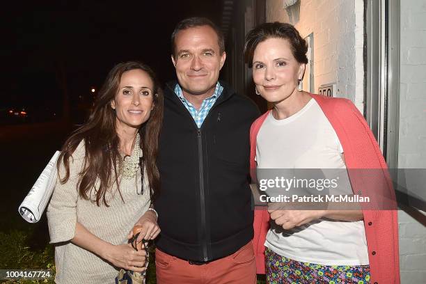 Judith Grey, Greg Kelly and Gayfryd Steinberg attend the East Hampton Summer Screening Of "The Wife" at Guild Hall on July 22, 2018 in East Hampton,...