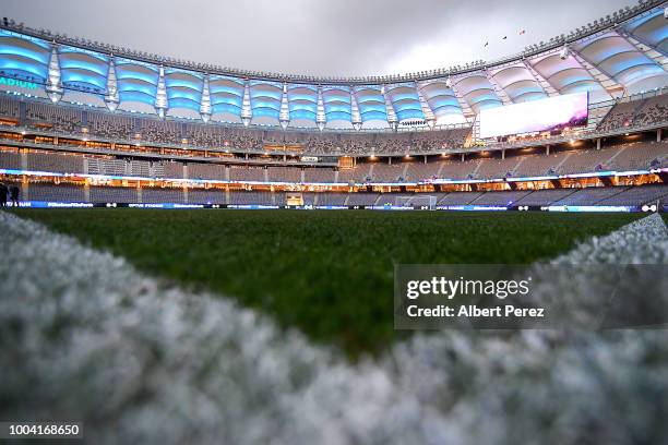 General view is seen during the international friendly between Chelsea FC and Perth Glory at Optus Stadium on July 23, 2018 in Perth, Australia.