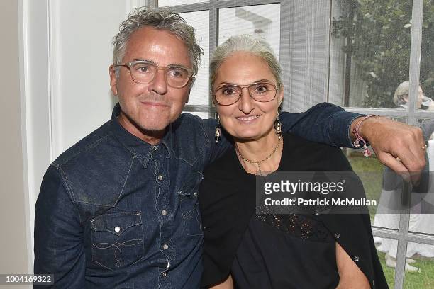 Mark Wilson and Claudja Bicalho attend the East Hampton Summer Screening Of "The Wife" at Guild Hall on July 22, 2018 in East Hampton, New York.