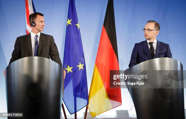 Berlin, Germany German Foreign Minister Heiko Maas meets Jeremy Hunt, British Foreign Secretary, on July 23, 2018 in Berlin, Germany. They give a...