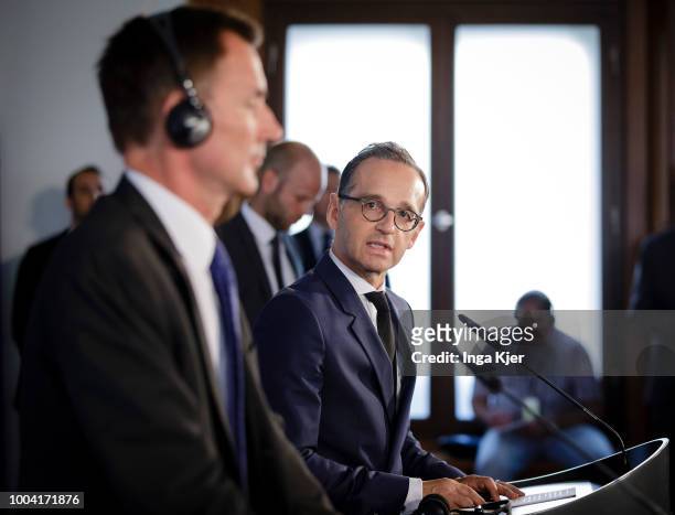 Berlin, Germany German Foreign Minister Heiko Maas meets Jeremy Hunt, British Foreign Secretary, on July 23, 2018 in Berlin, Germany. They give a...