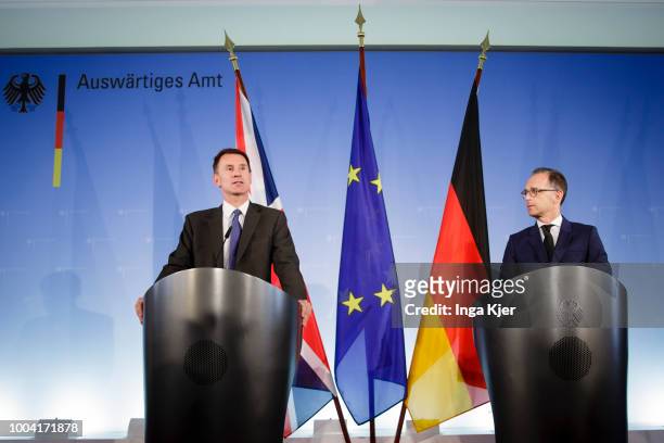 Berlin, Germany German Foreign Minister Heiko Maas meets Jeremy Hunt, British Foreign Secretary, on July 23, 2018 in Berlin, Germany. They give a...