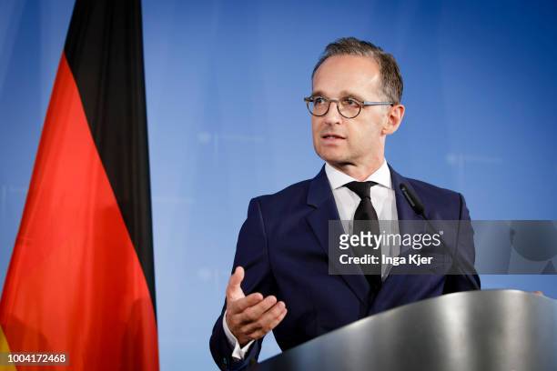Berlin, Germany German Foreign Minister Heiko Maas meets the British Foreign Secretary and gives a press conference on July 23, 2018 in Berlin,...