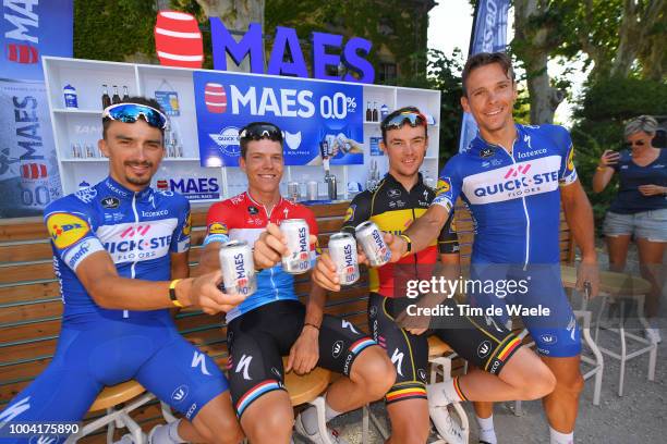 Julian Alaphilippe of France, Bob Jungels of Luxembourg, Yves Lampaert of Belgium, Philippe Gilbert of Belgium and Team Quick-Step Floors / during...