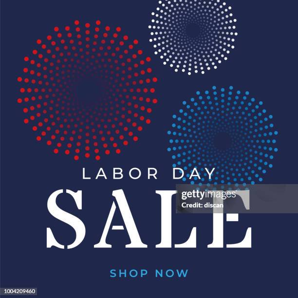 labor day sale design for advertising, banners, leaflets and flyers - firework border stock illustrations