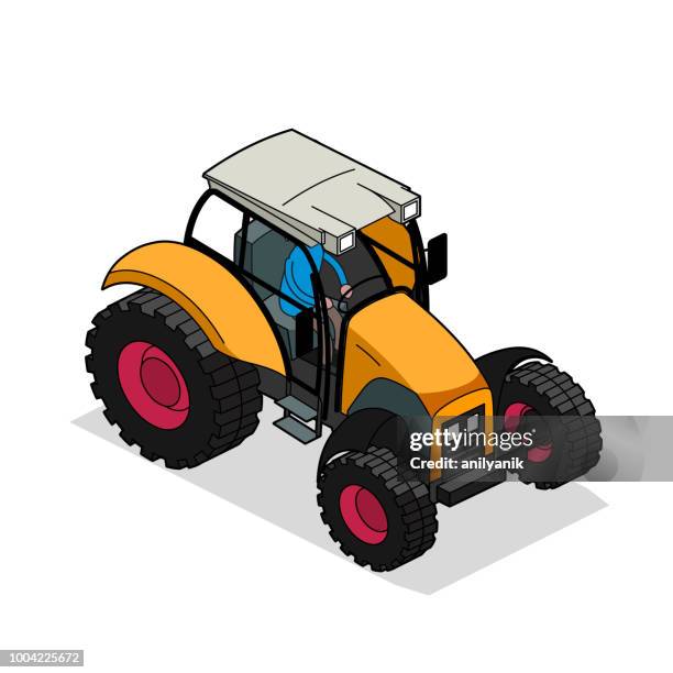 tractor - plowed field stock illustrations