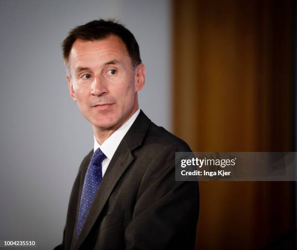 Berlin, Germany Jeremy Hunt, British Foreign Secretary, meets German Foreign Minister on July 23, 2018 in Berlin, Germany. He gives a press...