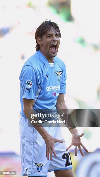 Simone Inzaghi of Lazio in action during the Serie A match between Lazio and Brescia, played at the Olympic Stadium, Rome. DIGITAL IMAGE Mandatory...