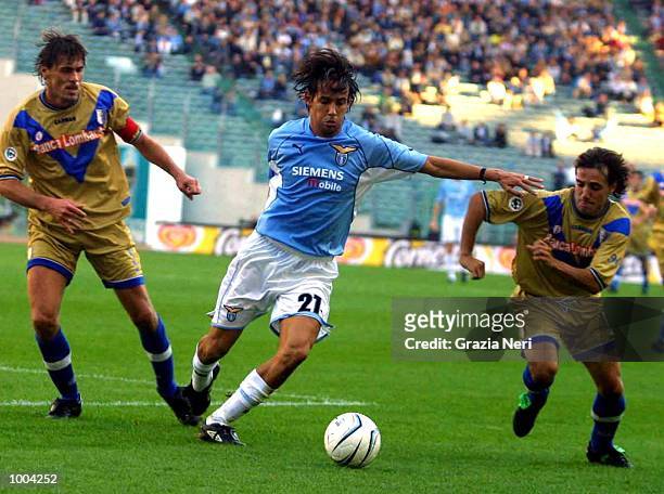 Simone Inzaghi of Lazio in action during the Serie A match between Lazio and Brescia, played at the Olympic Stadium, Rome. DIGITAL IMAGE Mandatory...