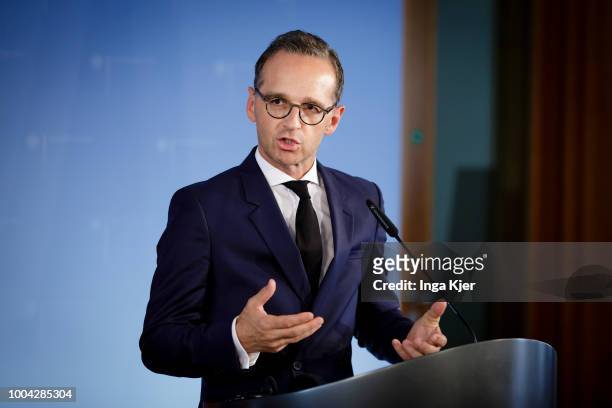 Berlin, Germany German Foreign Minister Heiko Maas meets Italy's Minister of Foreign Affairs and gives a press conference on July 23, 2018 in Berlin,...